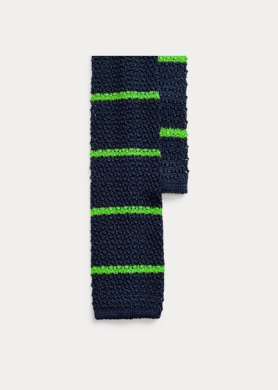 Corbatas Polo Ralph Lauren Hombre Azul Marino / Verdes - Striped Knit Silk - MDXON5130